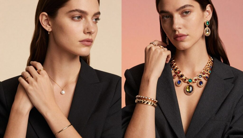minimal jewellery vs statement jewellery
