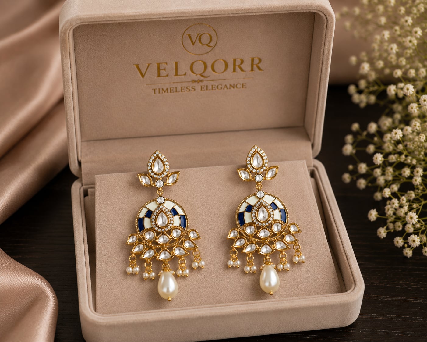 neelika-royal-blue-polki-meenakari-pearl-drop-earrings