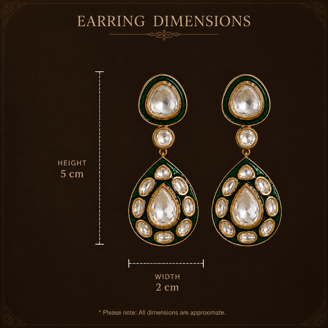 Aarna Polki Meenakari Drop Earrings - Image 5