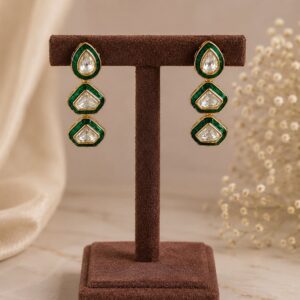Serena Emerald Geometric Drop Earrings