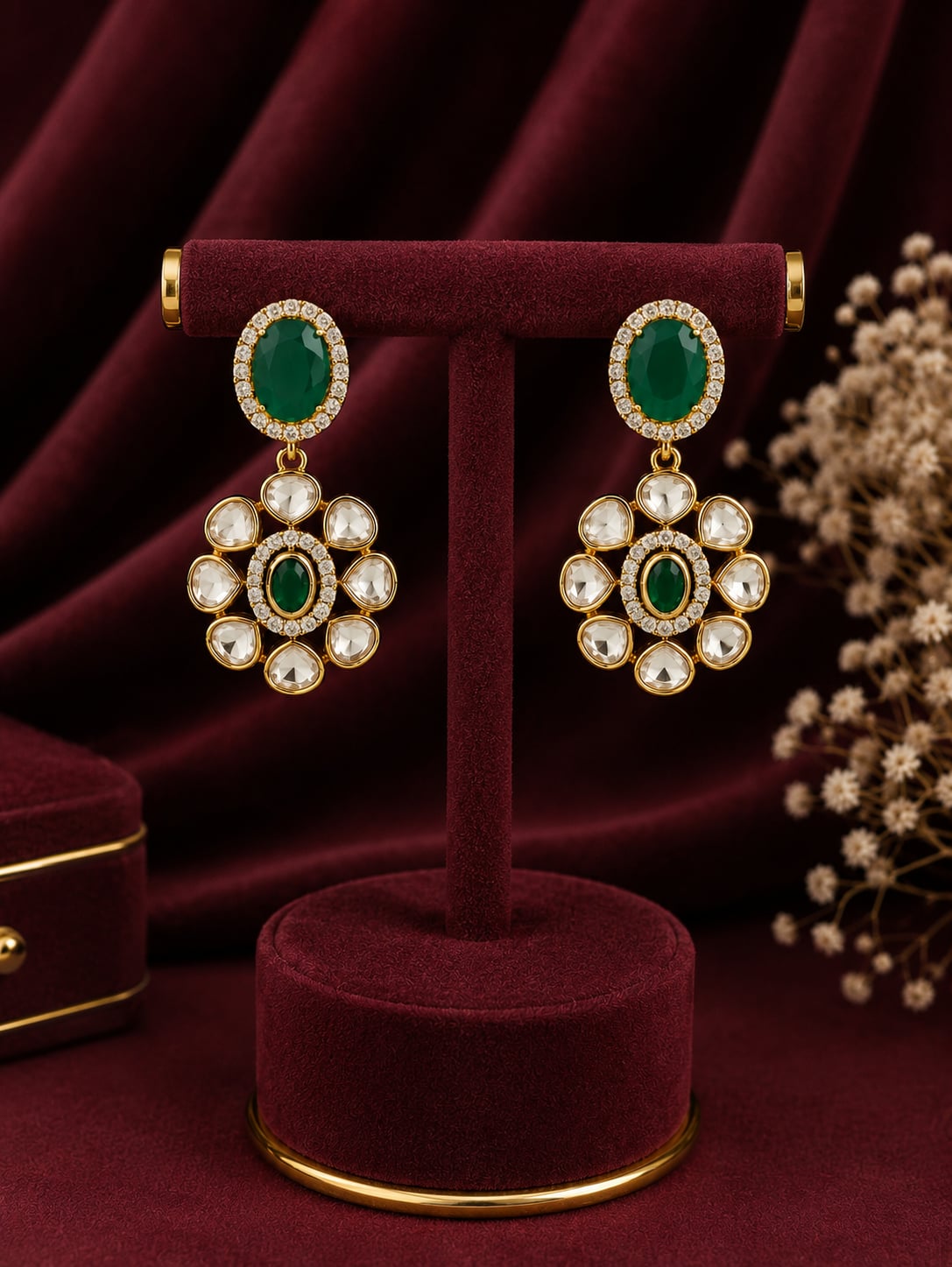 emerald-royale-floral-drop-earrings