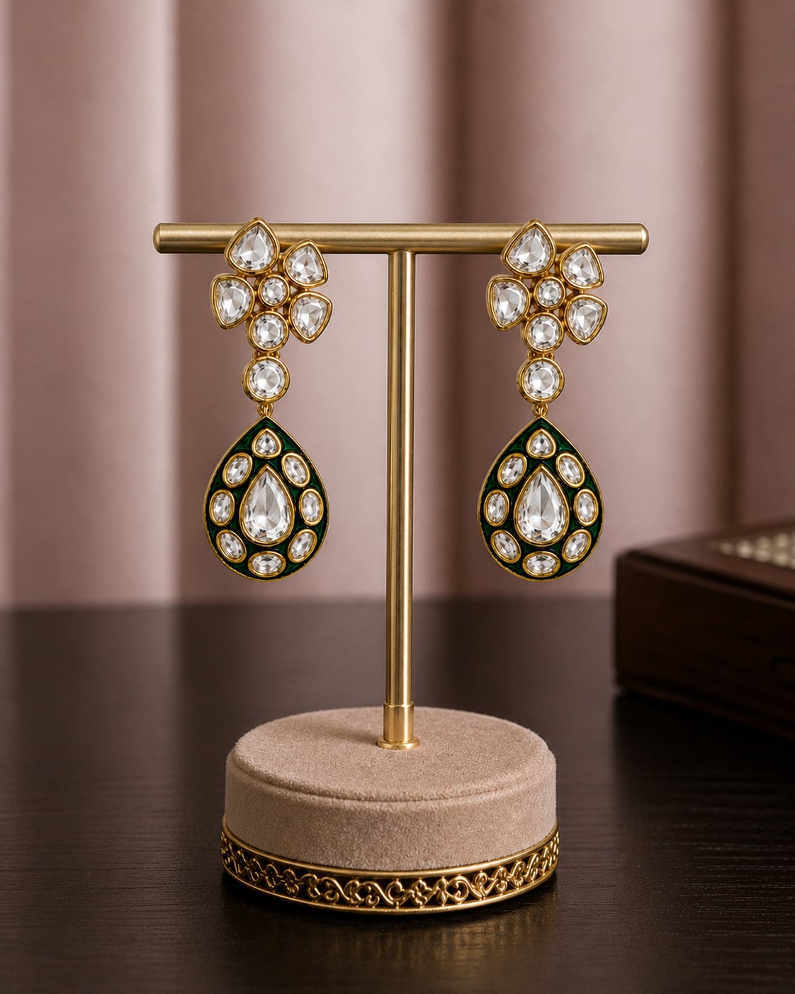 aveline-green-meenakari-polki-drop-earrings